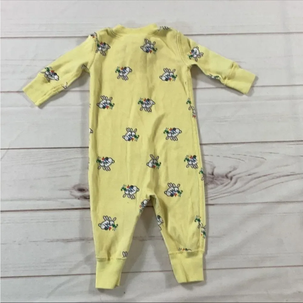 Hanna Andersson Yellow Bunny Zip Up Sleeper